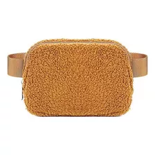 Riñonera De Lana, Bolso De Hombro, Bolso Con Solapa Para Mujer, Color Marrón