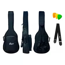 Bag Capa Almofadada Cargo P/ Violão Folk Cort Preto C/ Alça