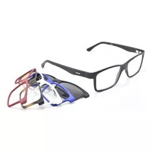 Oculos Troca Frente Clip On Armação Para Grau E Sol 930 Kit7