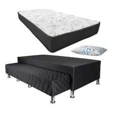 Cama Auxilar Sommier Marinera De 1 Plaza Colchon Espuma 