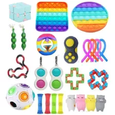 Pop It Fidget Toys Brinquedo Anti Stress Sensorial Kit C/ 25