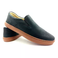 Tênis Slip On Masculino Em Couro Promoção