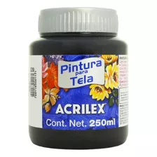 Pintura Tela Acabado Mate Acrilex 250 Ml Color Negro