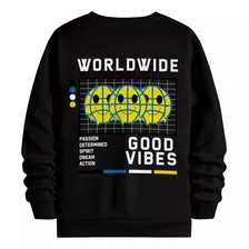 Moletom Gola Redonda Good Vibes World Streetwear Urban