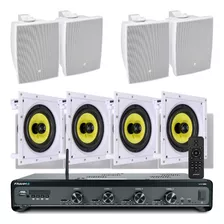 Kit Som Ambiente Slim 4500 Frahm + 4 Jbl C521b + 4 Jbl Ci6s