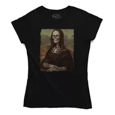 Playera De Mujer Monalisa Skull | Impresión Dtg