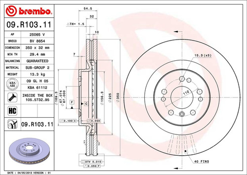 Kit-4 Discos Freno Mercedes-benz Gl450 4.7l V8 07/09 Brembo Foto 2