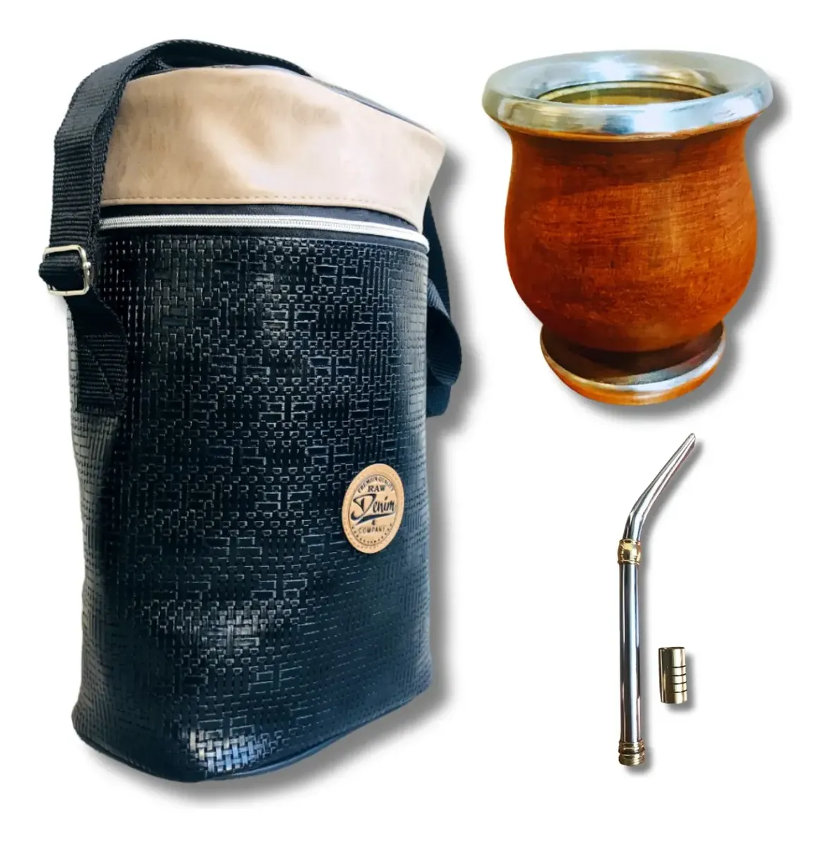 Set Matero Kit Bolso Premium Mate Algarrobo Doble Virola