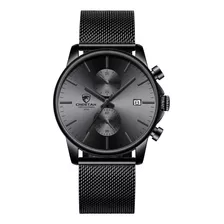 Reloj Golden Hour Ch-1604s-b-gy Mens Fashion Fashion Slee Color De La Correa Negro Color Del Bisel Negro Color Del Fondo Negro