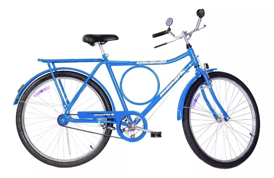 Bicicleta Passeio Monark Aro 26 Barra Circular Fi - Azul