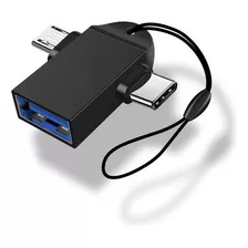 Adaptador Lector Convertidor Usb 2 En 1 Tipo C P/ Celulares 