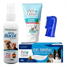 Kit Xô Bafinho Mau Hálito Tártaro Placa Gengivite Pet Clean Sabor Tutti Frutti