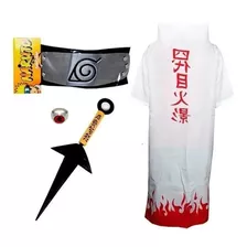 Kit Cosplay Minato Manto Hokage Kunai E Bandana Premium