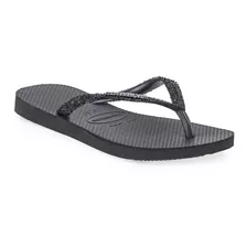 Ojotas Havaianas Slim Glitter 2 Mujer Negra Solo Deportes