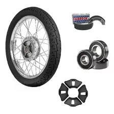 Roda Traseira Ybr 125/ Factor Pneu Câmara Lona Patim Rolamen