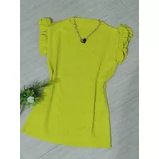 Blusa Feminina Tricot Social Com Babado Modal Especial Verão