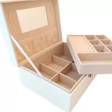 Joyero Alhajero Blanco Caja Organizadora De Joyas Bijou