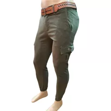 Pantalon Cargo Hombre Cierre Cintura Colores Gabardina 