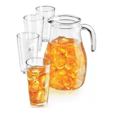 Juego Agua Jarra De Agua + 4 Vasos 5 Pz