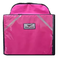 Mochila Térmica Nylon Entregador Pizza 45 L Preta E Rosa