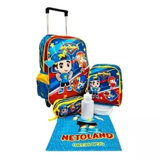 Kit Mochila Luccas Neto Lucas Infantil Masculina Rodinha Cl1