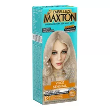 Kit Tinte Maxton Tintura Creme Tom 12.11 Louro Platinum Cinza Intenso Para Cabelo