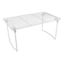 Repisa Plegable Metalica Apilable Organizador De Cocina Color Blanco