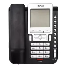 Telefono Alambrico Misik Mt888 Con Identificador De Llamadas, Manos Libres, Altavoz, Pantalla Lcd, Función Flash, Números Grandes, Pantalla Iluminada, Agenda Telefónica, Color Negro