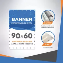 Banner Faixa Placa Lona Baner Uv Personalizado 90x60 Ilhós