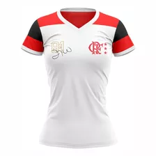 Camisa Flamengo Zico Retro 81 Babylook Feminina Licenciada