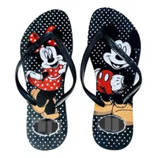 Sandalia Chinelo Feminino Slim Mickey E Minnie Preto Disney