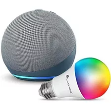 Alexa Echo Dot 4ta Gen Twilight Blue + Smart Bulb Multicolor