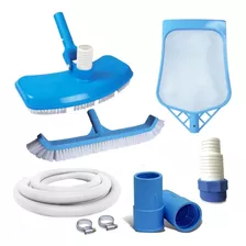 Kit Limpeza Piscina Aspirador Peneira Escova Mangueira 6m