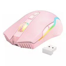 Mouse Recargable Inalámbrico Gamer Pink 3600dpi Rgb Onikuma