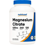 Citrato De Magnesio Magnesium Citrate 240 Capsulas Usa