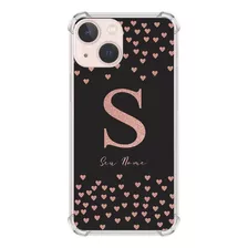 Capa Capinha Case Corações C/ Nome Personalizada Para iPhone