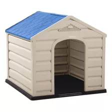 Casa Para Perro Raza Pequeña Chica Techo Azul