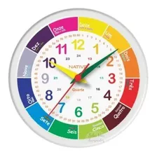Relógio De Parede Educativo Infantil Redondo Colorido