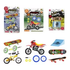 Kit 3 Skate De Dedo Bicicleta E Moto Brinquedo Acessórios