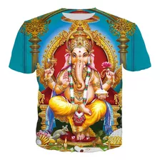 Playera Con Estampado 3d De Ganesha Fashion Hindu God Of Wis