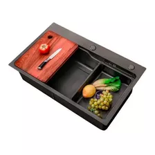 Pileta Cocina Negra Simple Grande Cuadrada Dream Accesorios