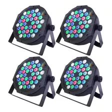 Kit 4 Refletor Par64 Led 36 Leds Cree 3w Rgbw Dmx Dj Strobo 110/220v