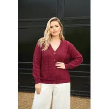 Blusa Feminina Casaco Cardigan Trico Lã