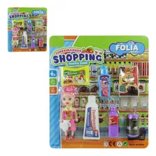 Kit Supermercado Shopping Com Boneca Infantil Coloridos