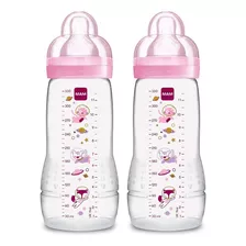 Biberón Mam Anticólicos 11oz 2pz Rosa Space Animales