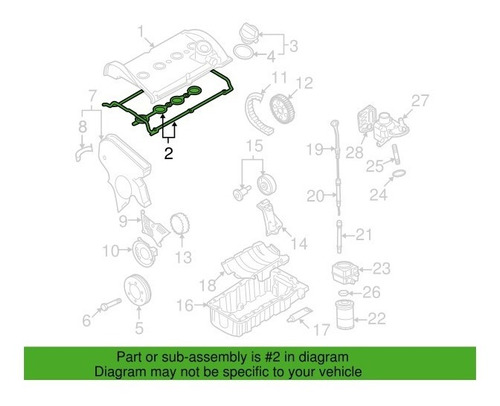 Junta Empaque Tapa Punterias Vw Golf Jetta 1.8t Audi A3 A4 Foto 3