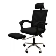 Silla De Escritorio Ejecutiva Ergonómica Clyde C/apoyapies Color Negro