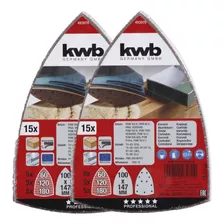 Set 30 Lijas Tipo Triangulo 100x147mm Kwb - Grano 60-120-180