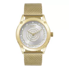 Relógio Euro Feminino Dourado Eu2036sl/4k Correia De Aço Cor Do Fundo Prata