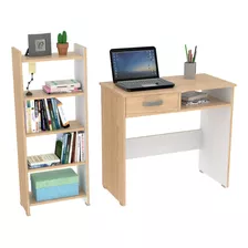 Mueble Escritorio + Biblioteca Maderkit Color Wengue P00179 Color Rovere